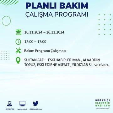 İstanbul'da elektrik kesintisi uyarısı: BEDAŞ 16 Kasım'da hangi ilçelerde kesinti olacağını açıkladı 4