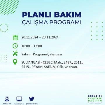 İstanbul’da 20 Kasım elektrik kesintisi yaşanacak: İşte etkilenecek ilçeler 8