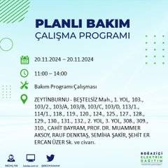 İstanbul’da 20 Kasım elektrik kesintisi yaşanacak: İşte etkilenecek ilçeler 1