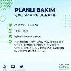 İstanbul’da 20 Kasım elektrik kesintisi yaşanacak: İşte etkilenecek ilçeler 2