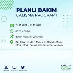 İstanbul’da 20 Kasım elektrik kesintisi yaşanacak: İşte etkilenecek ilçeler 50