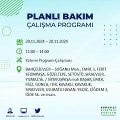 İstanbul’da 20 Kasım elektrik kesintisi yaşanacak: İşte etkilenecek ilçeler 45