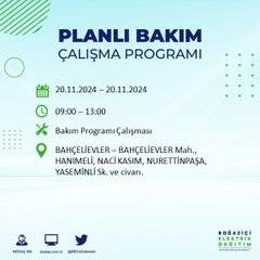 İstanbul’da 20 Kasım elektrik kesintisi yaşanacak: İşte etkilenecek ilçeler 48