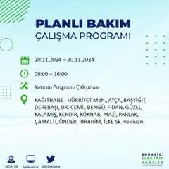 İstanbul’da 20 Kasım elektrik kesintisi yaşanacak: İşte etkilenecek ilçeler 23