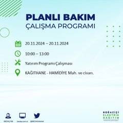 İstanbul’da 20 Kasım elektrik kesintisi yaşanacak: İşte etkilenecek ilçeler 25