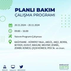 İstanbul’da 20 Kasım elektrik kesintisi yaşanacak: İşte etkilenecek ilçeler 17