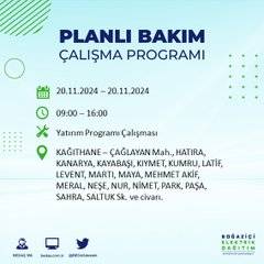 İstanbul’da 20 Kasım elektrik kesintisi yaşanacak: İşte etkilenecek ilçeler 19