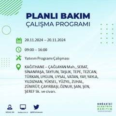 İstanbul’da 20 Kasım elektrik kesintisi yaşanacak: İşte etkilenecek ilçeler 20