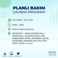 İstanbul’da 20 Kasım elektrik kesintisi yaşanacak: İşte etkilenecek ilçeler 40