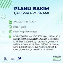 İstanbul’da 20 Kasım elektrik kesintisi yaşanacak: İşte etkilenecek ilçeler 35