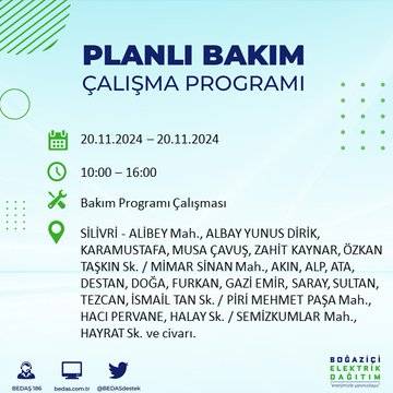 İstanbul’da 20 Kasım elektrik kesintisi yaşanacak: İşte etkilenecek ilçeler 11