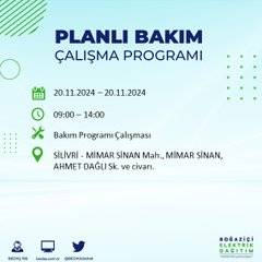 İstanbul’da 20 Kasım elektrik kesintisi yaşanacak: İşte etkilenecek ilçeler 12