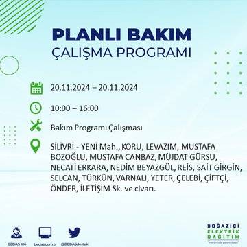 İstanbul’da 20 Kasım elektrik kesintisi yaşanacak: İşte etkilenecek ilçeler 10