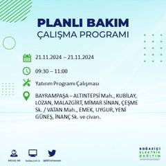 İstanbul'da 21 Kasım elektrik kesintisi: BEDAŞ'ın duyurduğu bölgeler 38