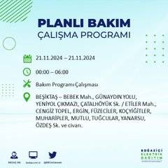 İstanbul'da 21 Kasım elektrik kesintisi: BEDAŞ'ın duyurduğu bölgeler 36