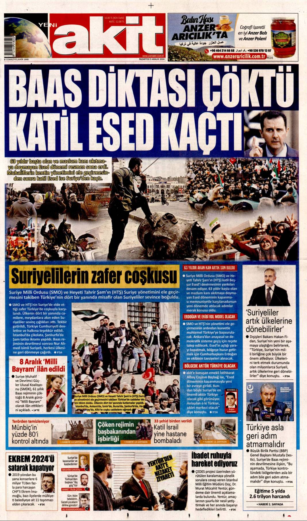 Esad yönetiminin çöküşü gazetelerde: Manşetlerde neler var? 18