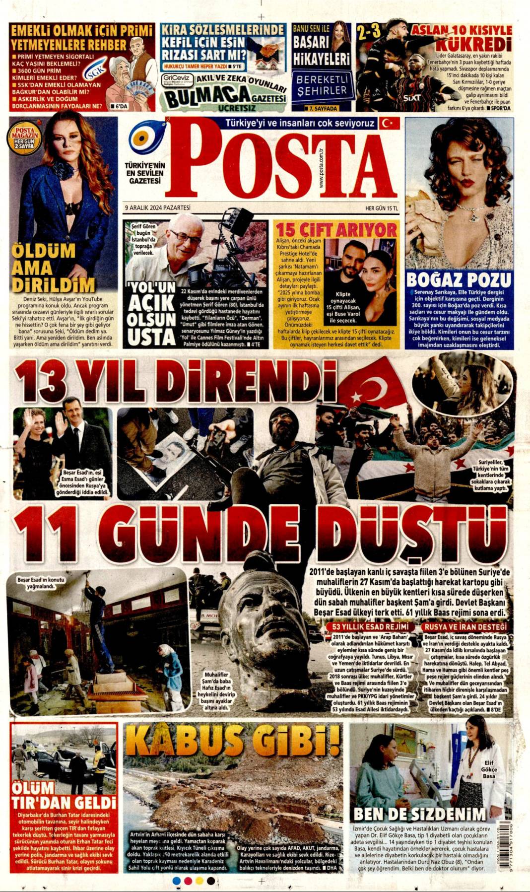 Esad yönetiminin çöküşü gazetelerde: Manşetlerde neler var? 15