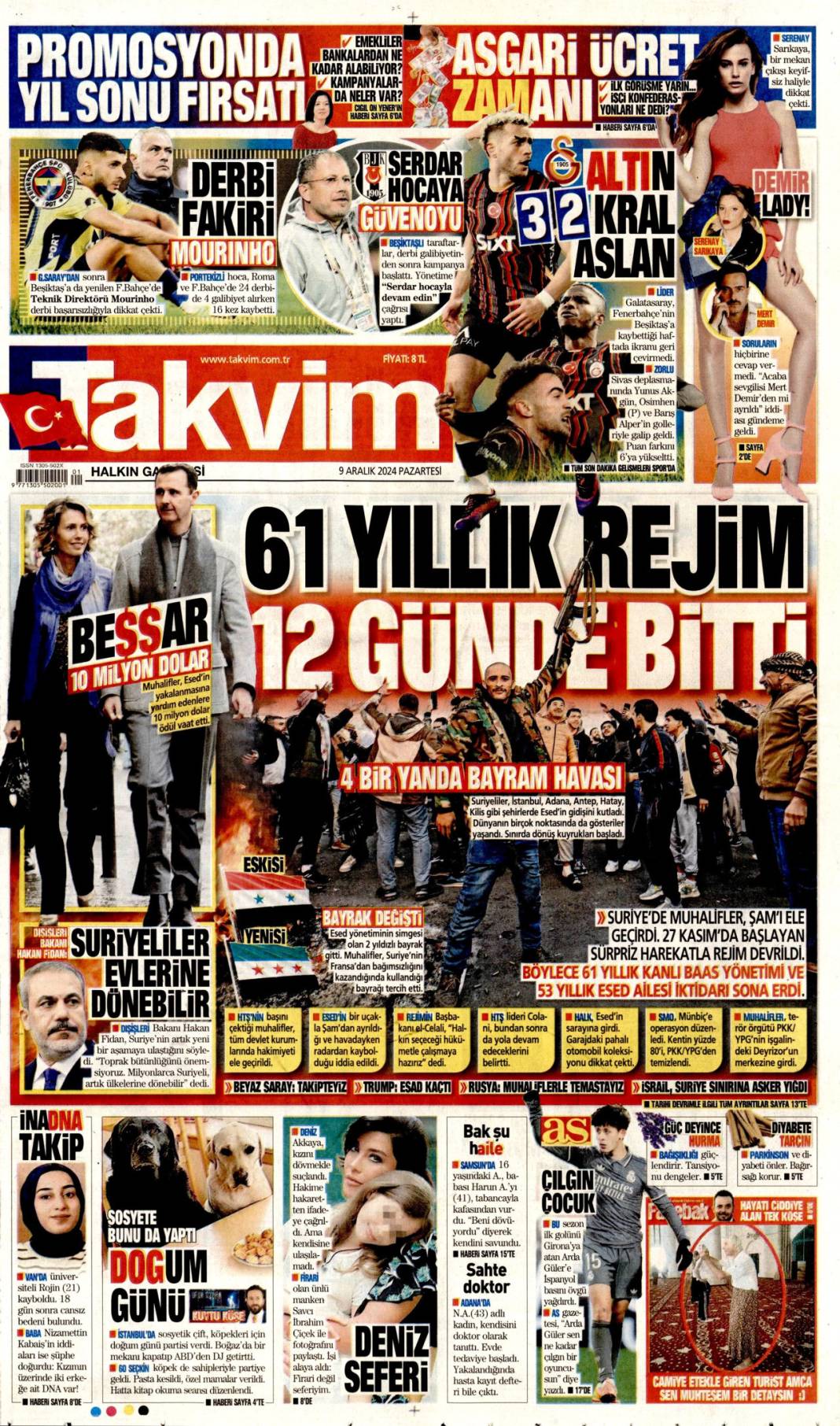 Esad yönetiminin çöküşü gazetelerde: Manşetlerde neler var? 13