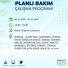 BEDAŞ, 5 Aralık’ta İstanbul’da elektrik kesintisi olacak ilçeleri açıkladı 26