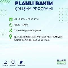 BEDAŞ, 5 Aralık’ta İstanbul’da elektrik kesintisi olacak ilçeleri açıkladı 9