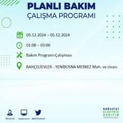 BEDAŞ, 5 Aralık’ta İstanbul’da elektrik kesintisi olacak ilçeleri açıkladı 34