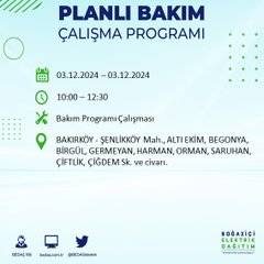 BEDAŞ, 3 Aralık'ta İstanbul'da elektrik kesintisi yapılacak bölgeleri açıkladı 37