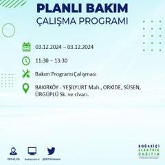 BEDAŞ, 3 Aralık'ta İstanbul'da elektrik kesintisi yapılacak bölgeleri açıkladı 39