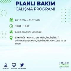 BEDAŞ, 3 Aralık'ta İstanbul'da elektrik kesintisi yapılacak bölgeleri açıkladı 36