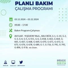 BEDAŞ, 3 Aralık'ta İstanbul'da elektrik kesintisi yapılacak bölgeleri açıkladı 50