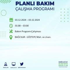 BEDAŞ, 3 Aralık'ta İstanbul'da elektrik kesintisi yapılacak bölgeleri açıkladı 47