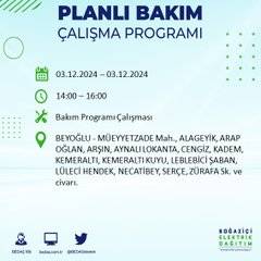 BEDAŞ, 3 Aralık'ta İstanbul'da elektrik kesintisi yapılacak bölgeleri açıkladı 35