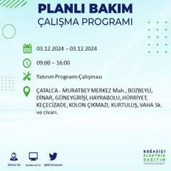 BEDAŞ, 3 Aralık'ta İstanbul'da elektrik kesintisi yapılacak bölgeleri açıkladı 29