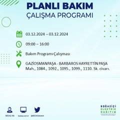 BEDAŞ, 3 Aralık'ta İstanbul'da elektrik kesintisi yapılacak bölgeleri açıkladı 25