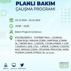 BEDAŞ, 3 Aralık'ta İstanbul'da elektrik kesintisi yapılacak bölgeleri açıkladı 23