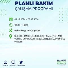 BEDAŞ, 3 Aralık'ta İstanbul'da elektrik kesintisi yapılacak bölgeleri açıkladı 19