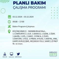 BEDAŞ, 3 Aralık'ta İstanbul'da elektrik kesintisi yapılacak bölgeleri açıkladı 20