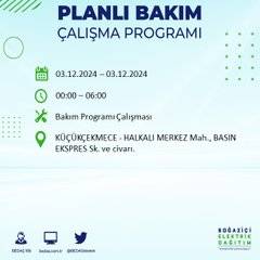 BEDAŞ, 3 Aralık'ta İstanbul'da elektrik kesintisi yapılacak bölgeleri açıkladı 17