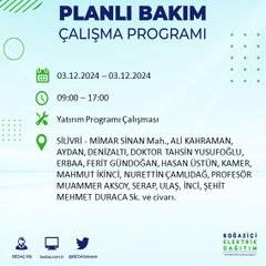 BEDAŞ, 3 Aralık'ta İstanbul'da elektrik kesintisi yapılacak bölgeleri açıkladı 12