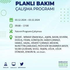 BEDAŞ, 3 Aralık'ta İstanbul'da elektrik kesintisi yapılacak bölgeleri açıkladı 14