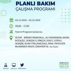 BEDAŞ, 3 Aralık'ta İstanbul'da elektrik kesintisi yapılacak bölgeleri açıkladı 15