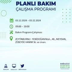 BEDAŞ, 3 Aralık'ta İstanbul'da elektrik kesintisi yapılacak bölgeleri açıkladı 2