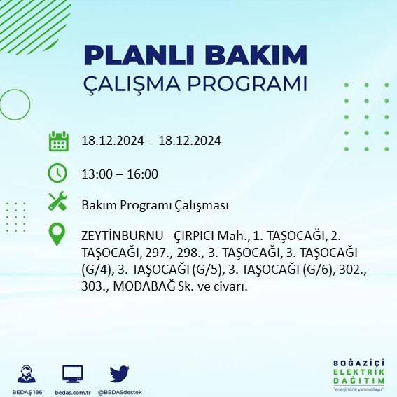 İstanbul'da 18 Aralık'ta elektrik kesintisi yapılacak ilçe ve mahalleler belli oldu 2