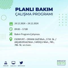 BEDAŞ’tan 24 Aralık için elektrik kesintisi duyurusu 38