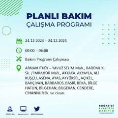 BEDAŞ’tan 24 Aralık için elektrik kesintisi duyurusu 62