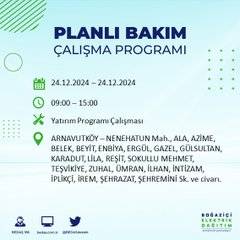 BEDAŞ’tan 24 Aralık için elektrik kesintisi duyurusu 60