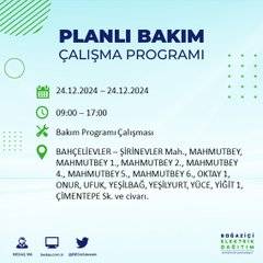 BEDAŞ’tan 24 Aralık için elektrik kesintisi duyurusu 53