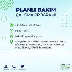 BEDAŞ’tan 24 Aralık için elektrik kesintisi duyurusu 54