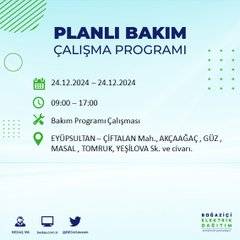 BEDAŞ’tan 24 Aralık için elektrik kesintisi duyurusu 37