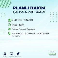 BEDAŞ’tan 24 Aralık için elektrik kesintisi duyurusu 46