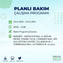 BEDAŞ’tan 24 Aralık için elektrik kesintisi duyurusu 44